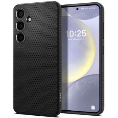 Samsung Galaxy S24+ "Spigen" Liquid Air melns cieta silikona apvalks | vacins.lv
