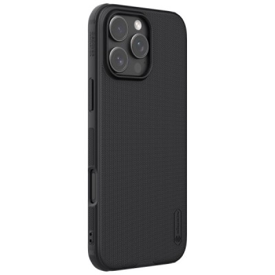 Apple iPhone 16 Pro "Nillkin" Frosted Shield Pro Magnetic melns apvalks | vacins.lv