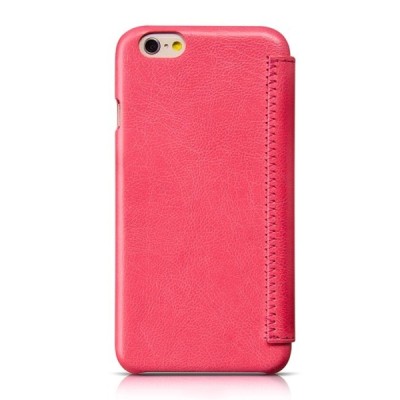 Greznais „HOCO“ Crystal Classic sērijas ādas atvērams rozs Apple iPhone 6 (6s) futrālis / Vacins.lv