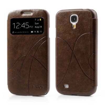 „Fimor“ Feitian Samsung Galaxy S4 i9505 brūns ādas atvērams futrālis / Vacins.lv