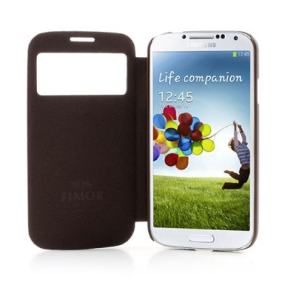 „Fimor“ Feitian atverčiamas rudas Samsung Galaxy S4 i9505 dėklas - knygutė / Priedai.lt
