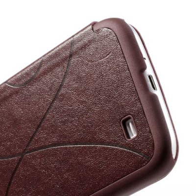 „Fimor“ Feitian Samsung Galaxy S4 i9505 sarkans ādas atvērams futrālis / Vacins.lv