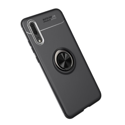 Huawei P20 Pro „FOCUS“ Kickstand твердый силиконовый чехол TPU чёрного цвета | Vacins.lv