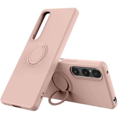 Твердый силиконовый чехол „Ring“ Kickstand (TPU) для Sony Xperia 1 V, розогово цвета | Vacins.lv