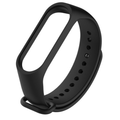 Viedā pulksteņa Xiaomi Mi Band 4 cietā silikona (TPU) siksniņa - melns | Vacins.lv