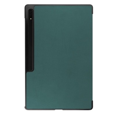 Samsung Galaxy Tab S10 Ultra, S9 Ultra, S8 Ultra открываемый черный кожаный чехол - книжка | Vacins.lv