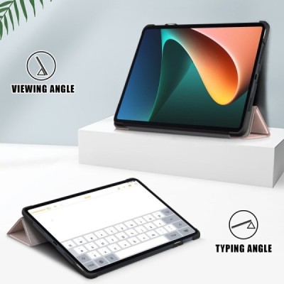 Xiaomi Pad 6 золотой кожаный чехол-книжка (складной) | Vacins.lv