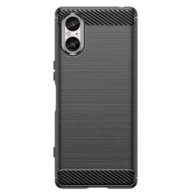 Sony Xperia 5 V „Carbon“ (TPU) твердый силиконовый чехол - чёрный | Vacins.lv