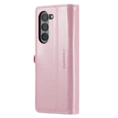 Samsung Galaxy Fold5 5G (SM-F946B) „CaseMe“ открываемый розовый кожаный чехол - книжка | Vacins.lv