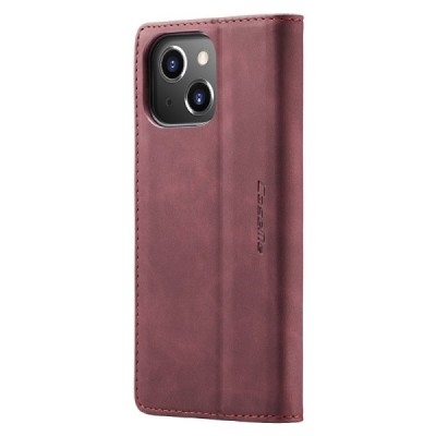 Apple iPhone 15 CaseMe Retro открываемый, бордового цвета, кожаный чехол – книжка | Vacins.lv