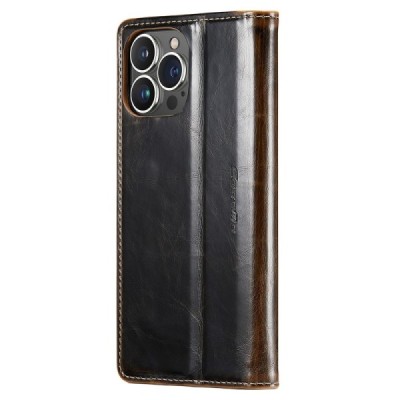 Apple iPhone 15 Pro Max „CaseMe“ Leather открываемый коричневый кожаный чехол – книжка | Vacins.lv