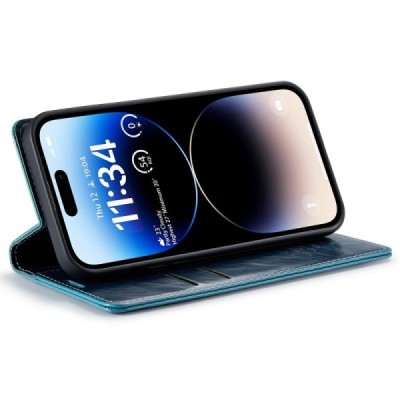 Apple iPhone 15 Pro Max „CaseMe“ Leather открываемый, cинего цвета, кожаный чехол – книжка | Vacins.lv