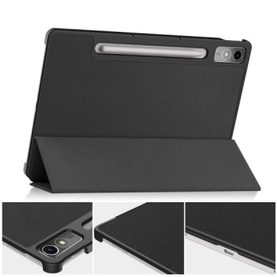 Lenovo Tab P12 12.7" atvēramais melns maciņš | Vacins.lv