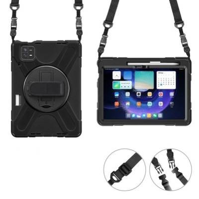 Xiaomi Pad 6 (Pad 6 Pro) pastiprinātas aizsardzības melns (360°) apvalks, vaciņš | Vacins.lv