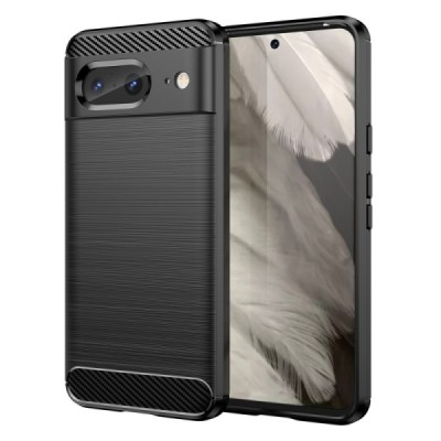Google Pixel 8 „Carbon“ cieta silikona (TPU) melns vāciņš | Vacins.lv