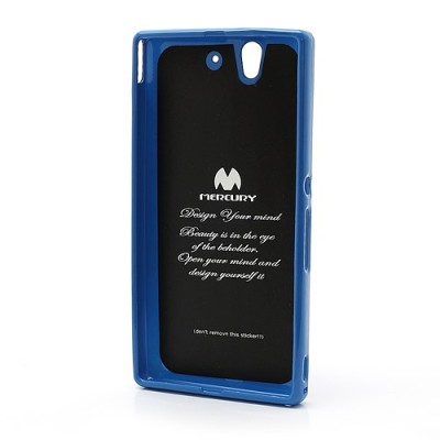Sony Xperia Z Mercury tumši zils cieta silikona (TPU) futrālis / Vacins.lv