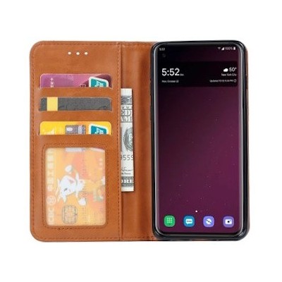Роскошный кожаный чехол-книжка ''Comma" Samsung Galaxy S10 (G973) черный | Vacins.lv