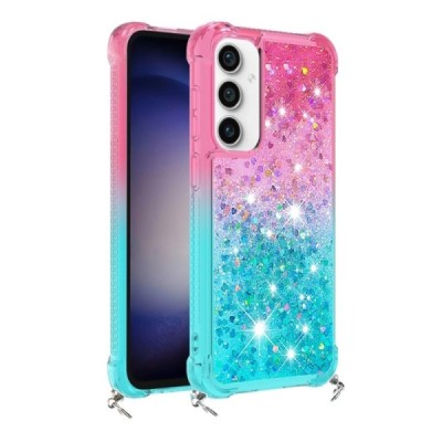 Samsung Galaxy S23 FE (Fan Edition) Strap Shine твердый силиконовый чехол (TPU) - мятный / розовый | Vacins.lv