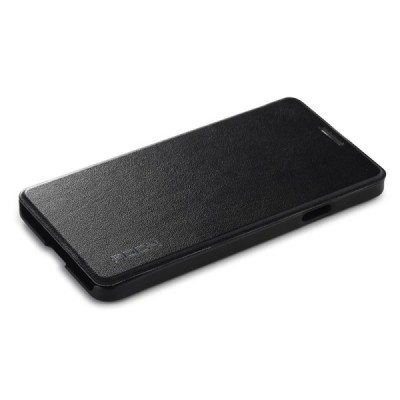 Rock Uni atverčiamas Samsung Galaxy Alpha G850 juodas odinis dėklas / Priedai.lt