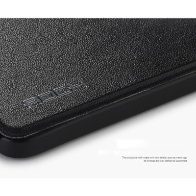 Rock Uni atverčiamas Samsung Galaxy Alpha G850 juodas odinis dėklas / Priedai.lt