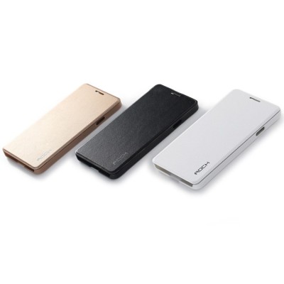 Rock Uni atverčiamas Samsung Galaxy Alpha G850 juodas odinis dėklas / Priedai.lt