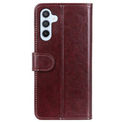 Samsung Galaxy S23 FE (Fan Edition) открываемый коричневый кожаный чехол - книжка | Vacins.lv