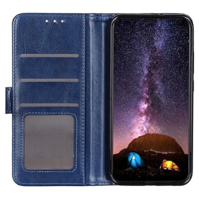 Samsung Galaxy S23 FE (Fan Edition) открываемый синий кожаный чехол - книжка | Vacins.lv