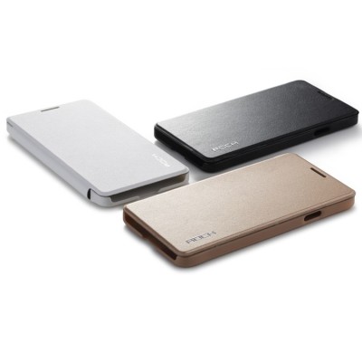 Rock Uni atverčiamas Samsung Galaxy Alpha G850 auksinis odinis dėklas / Priedai.lt