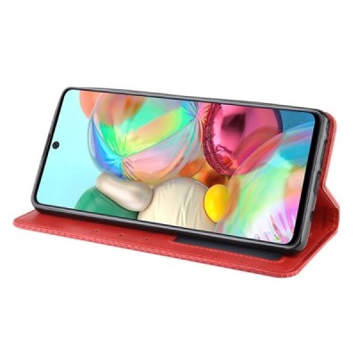 Samsung Galaxy Note10 Lite (N770F) Vintage красный кожаный чехол-книжка с магнитом | Vacins.lv