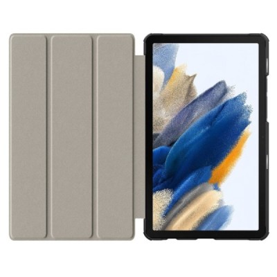 Samsung Galaxy Tab A11 / A9 серый кожаный чехол-книжка (складной) | Vacins.lv