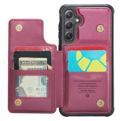 Samsung Galaxy S23 FE (Fan Edition) „CaseMe“ Wallet бордовый чехол | Vacins.lv