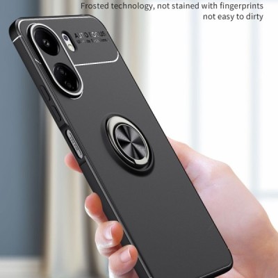 Xiaomi Redmi 13C (Poco C65) „FOCUS“ Kickstand (TPU) твердый силиконовый чехол - чёрный | Vacins.lv
