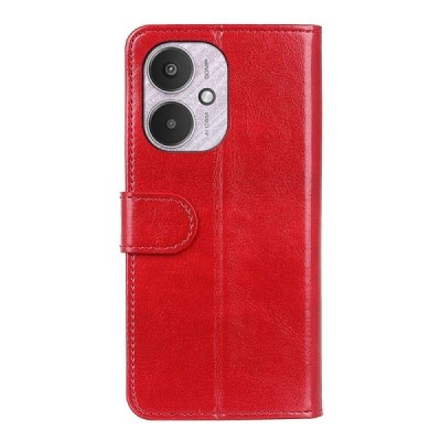 Xiaomi Redmi 13C (Poco C65) открываемый красный кожаный чехол - книжка | Vacins.lv