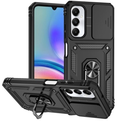 Samsung Galaxy A05s (SM-A057F) „Kickstand“ pastiprinātas aizsardzības melns apvalks | Vacins.lv