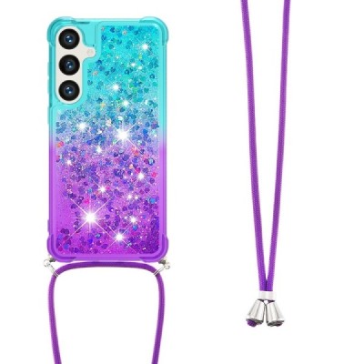 Samsung Galaxy S24+ (SM-S926) „Strap“ Shine cieta silikona (TPU) piparmētru violeta apvalks | Vacins.lv