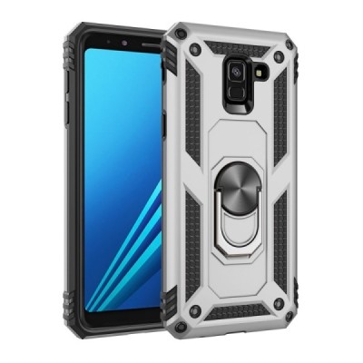 Samsung Galaxy A8 2018 (A530F) „Kickstand“ pastiprinātas aizsardzības sudrabs apvalks | Vacins.lv