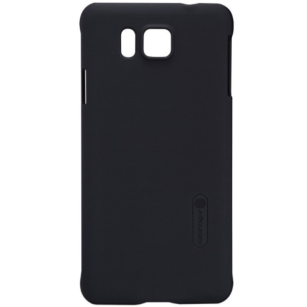 „Nillkin“ Frosted Shield dėklas - juodas + apsauginė ekrano plėvelė (Galaxy Alpha)
