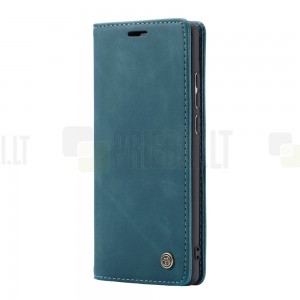Samsung Galaxy S23 FE (Fan Edition) CaseMe Retro solīds atvēramais ādas melns maciņš - maks