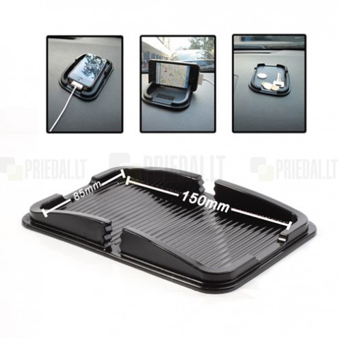 Melns Anti-Slip Pad paklājiņš, autoturētājs
