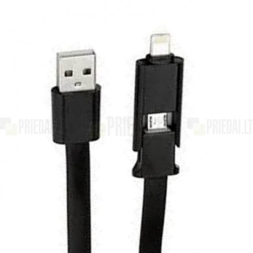 „Forever“ melns vads (micro USB un Lightning)