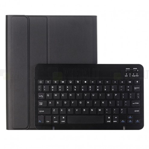Apple iPad 10.2" 2019 (iPad Pro 10.5, Apple iPad Air 2019) ādas atvēramais melns futrālis ar bluetooth tastatūra