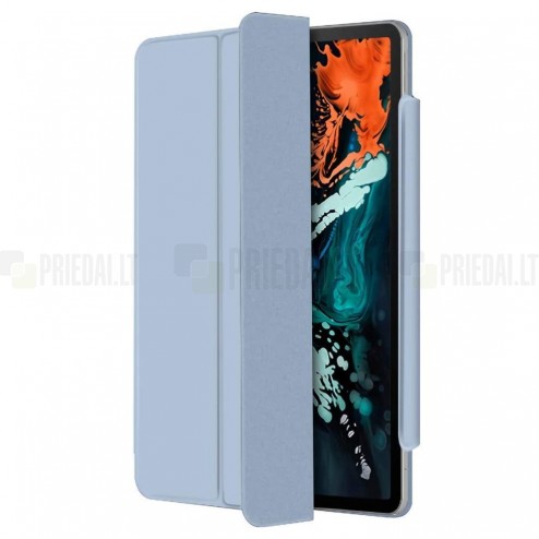 Apple iPad Pro 11 (2022, 2021, 2020, 2018, Air 4 2020) Leather Smart Cover gaiši zils atvēramais maciņš