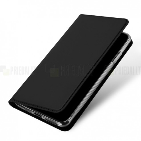 Apple iPhone 11 Pro „Dux Ducis“ Skin sērijas melns ādas atvērams maciņš