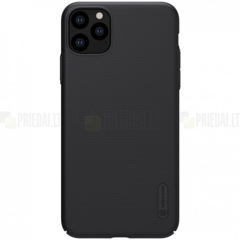 Apple iPhone 11 Pro Max Nillkin Frosted Shield melns plastmasas apvalks