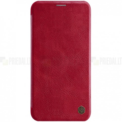 Greznais „Nillkin“ Qin sērijas ādas atvērams sarkans Apple iPhone 11 Pro Max maciņš