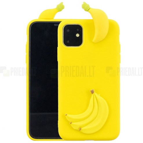 Apple iPhone 11 „Squezy“ Banana dzeltens cieta silikona (TPU) apvalks
