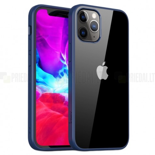 Apple iPhone 12 Mini elegants „IPAKY“ Royal dzidrs (caurspīdīgs) silikona apvalks (apmales zilā krāsā)