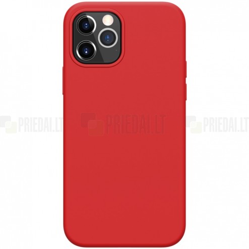 Apple iPhone 12 (12 Pro) „Nillkin“ Flex Liquid Silicone sarkans vāciņš, apvalks