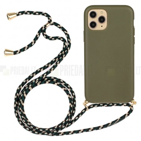 Apple iPhone 12 (12 Pro) Strap cieta silikona (TPU) zaļš apvalks
