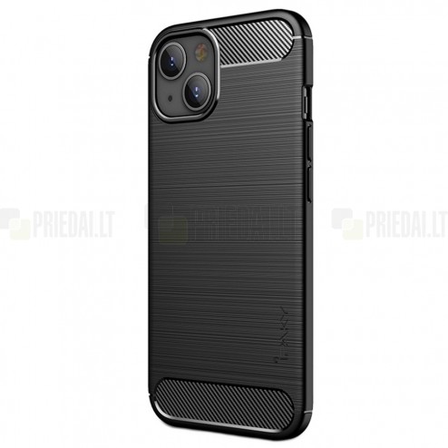 Apple iPhone 13 „IPAKY“ Carbon cieta silikona (TPU) melns vāciņš